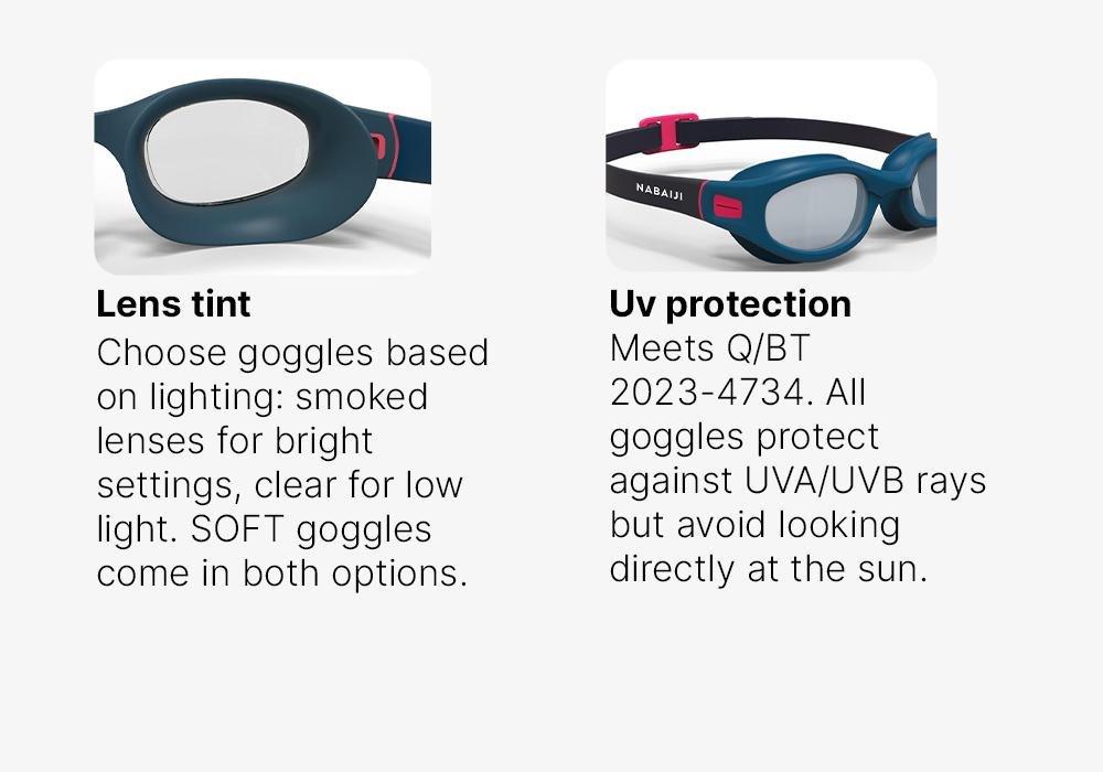 Swimming Goggles Soft - 100 Size L, Navy, No Color, large image number 3