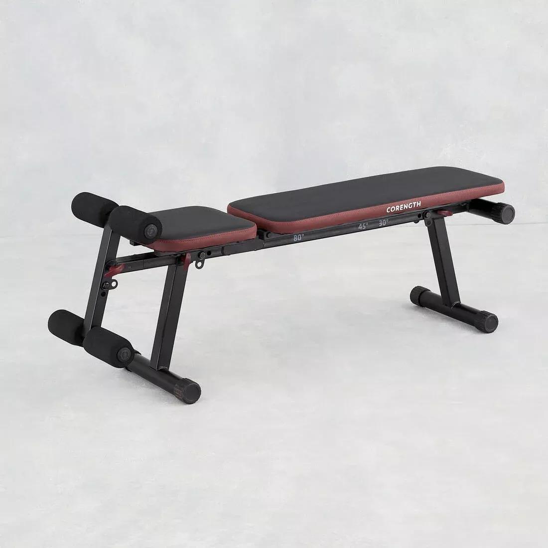 Folding Incline Decline Abs Weight Training Bench 500, No Color, medium