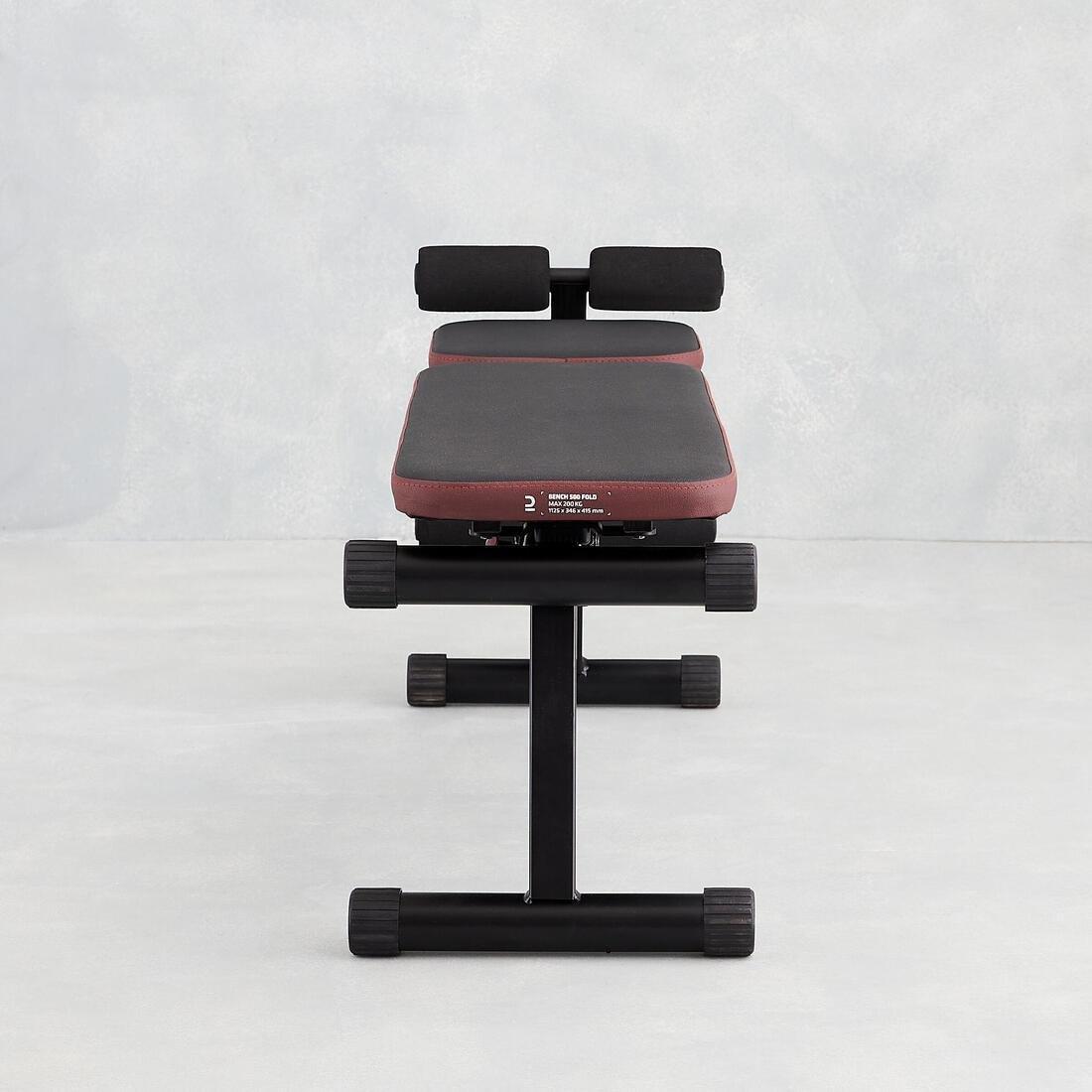 Folding Incline Decline Abs Weight Training Bench 500, No Color, medium