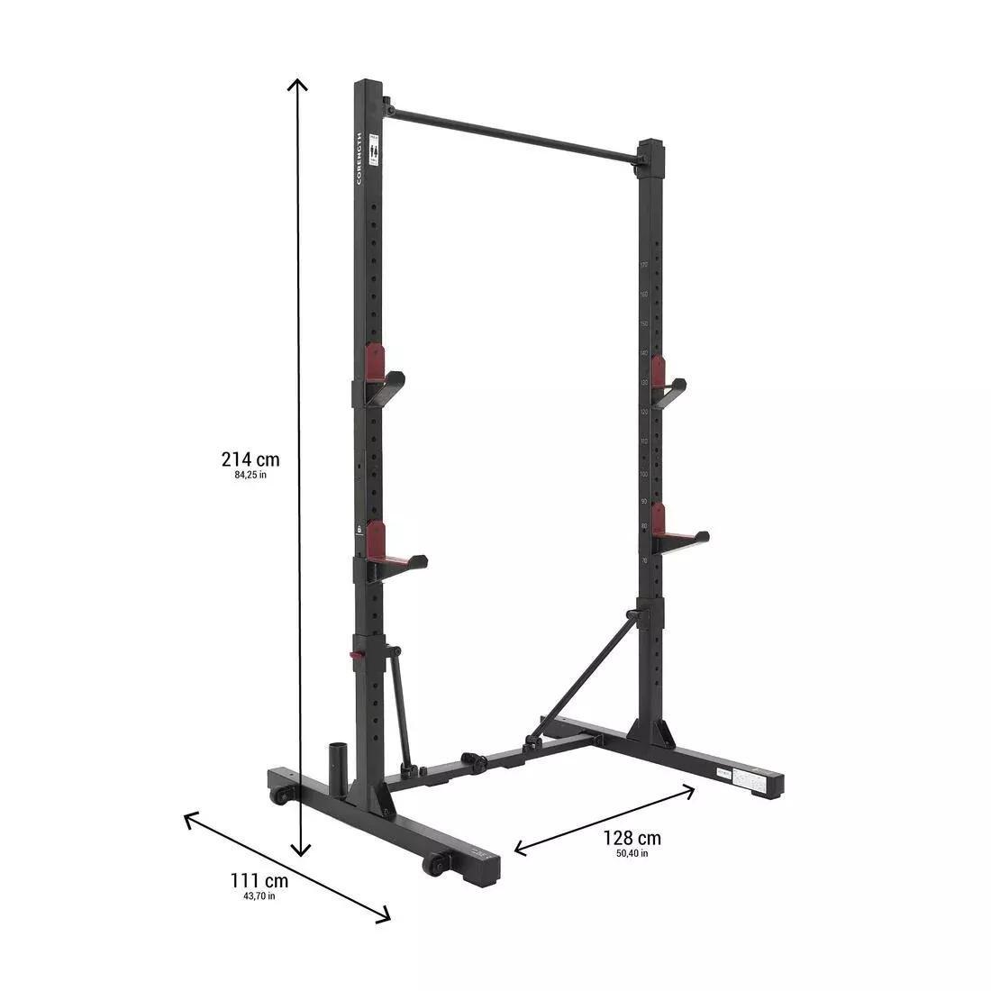 Fold-Down/Retractable Squat, Bench And Pull-Up Weight Training Rack - 500, No Color, large image number 4