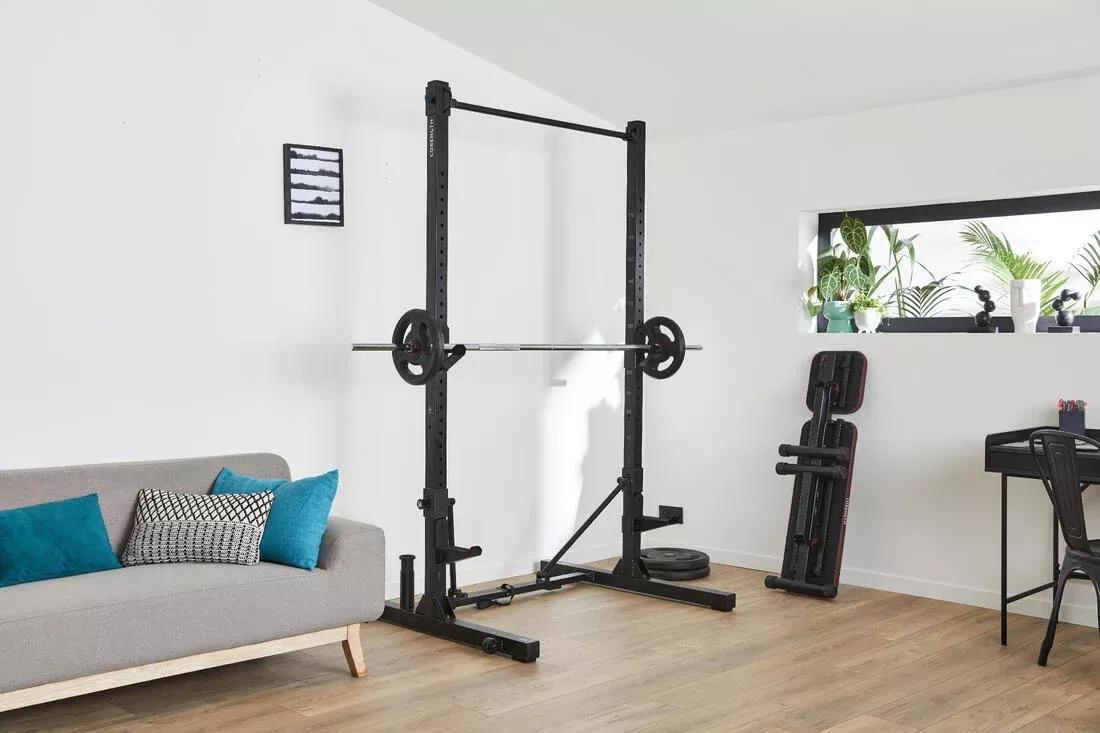 Fold-Down/Retractable Squat, Bench And Pull-Up Weight Training Rack - 500, No Color, large image number 7