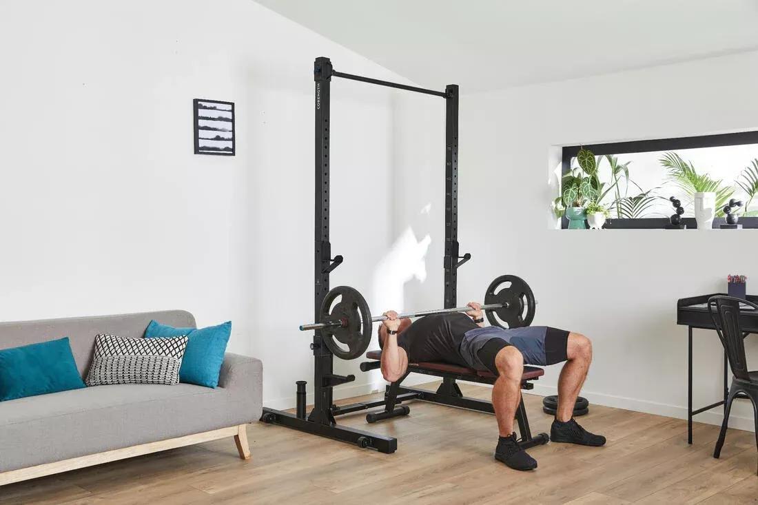 Fold-Down/Retractable Squat, Bench And Pull-Up Weight Training Rack - 500, No Color, large image number 11