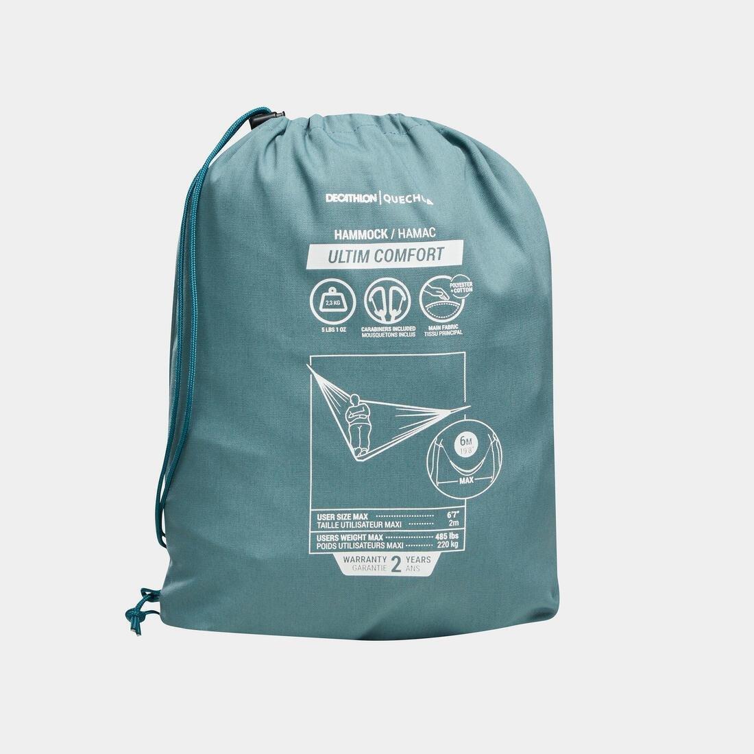 Two-Person Polycotton Hammock - Ultim Comfort 350 X 180 Cm - 2 Person, Green, No Color, large image number 7