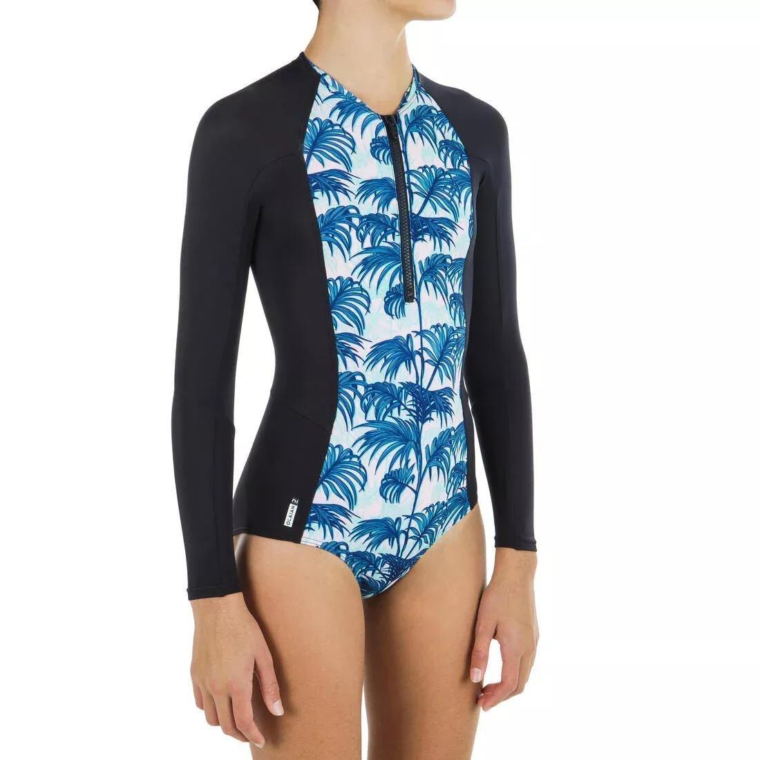 One-Piece Long-Sleeve Swimsuit, Pink, , large image number 0