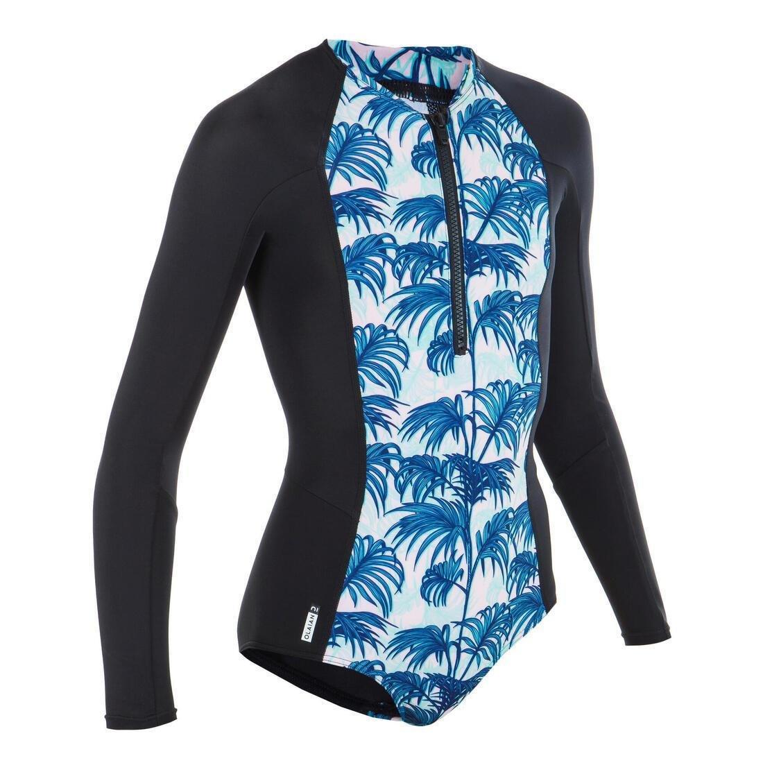 One-Piece Long-Sleeve Swimsuit, Pink, , large image number 1