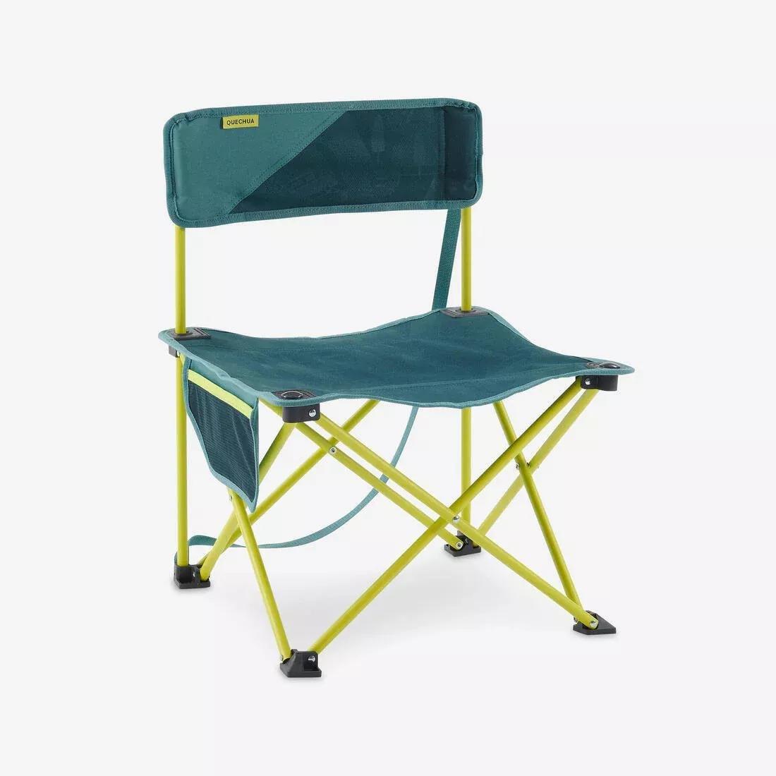 QUECHUA - Low Folding Camping Chair - Mh100, Blue