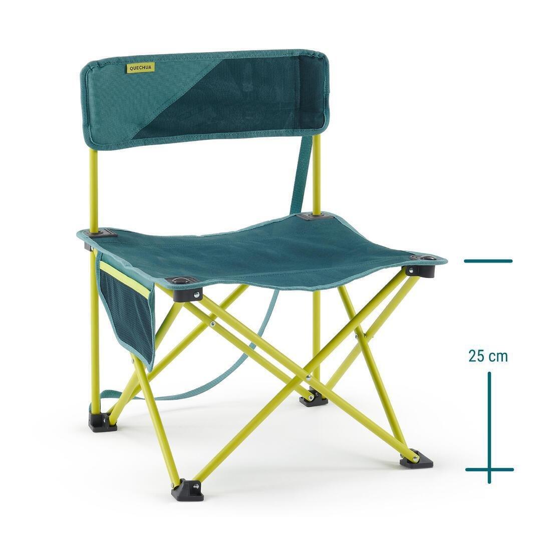 QUECHUA - Low Folding Camping Chair - Mh100, Blue