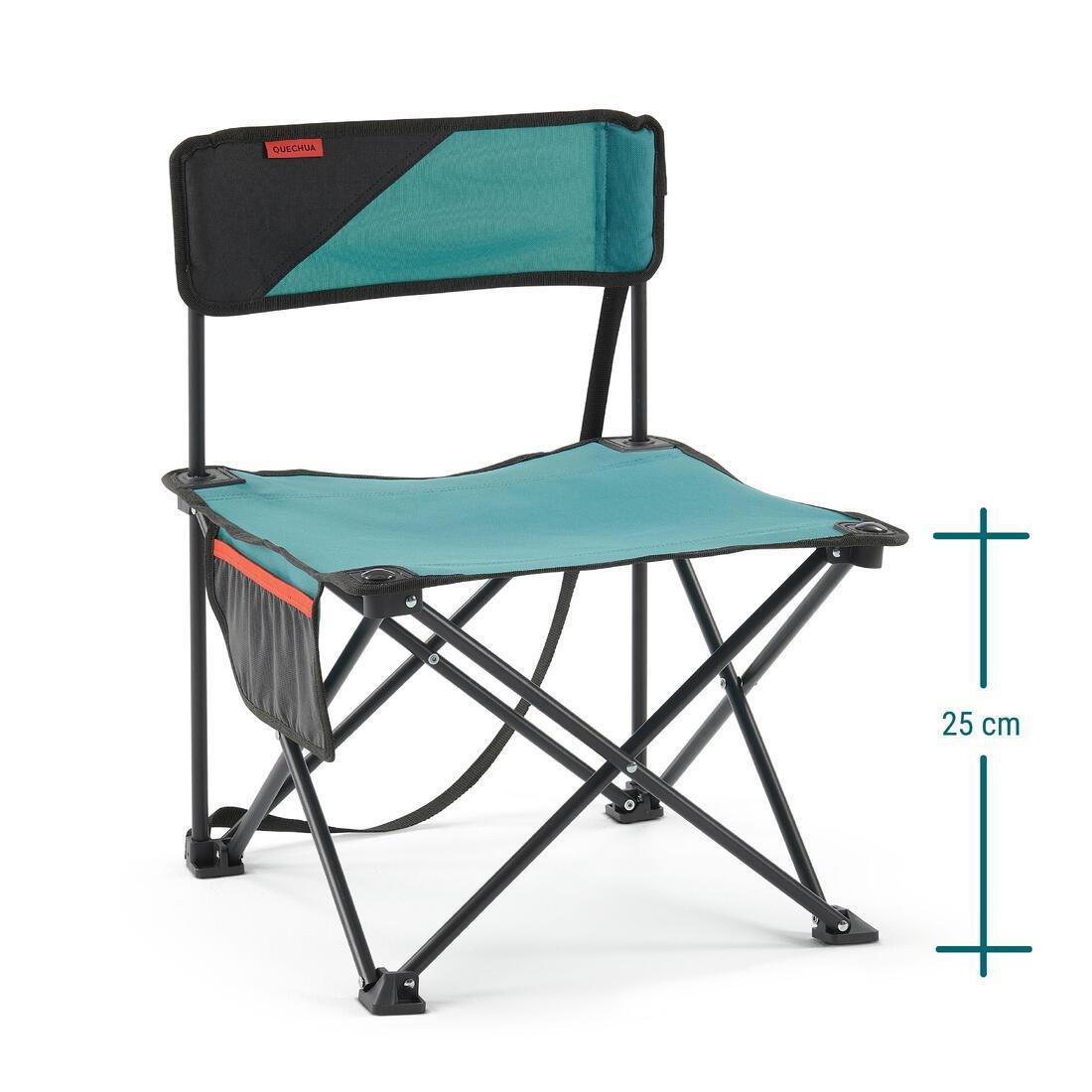 QUECHUA - Low Folding Camping Chair - Mh100, Blue