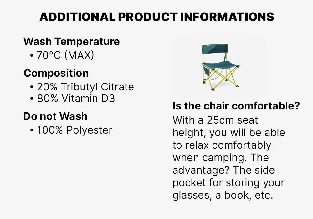 Low Folding Camping Chair - Mh100, Blue, No Color, medium