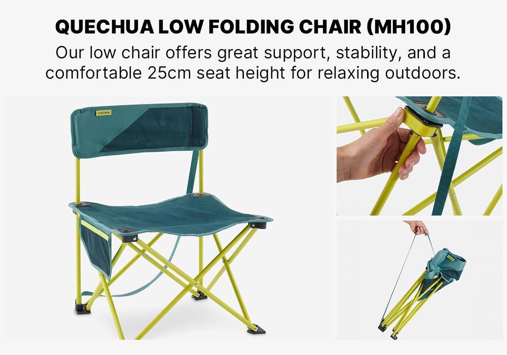 Low Folding Camping Chair - Mh100, Blue, No Color, medium