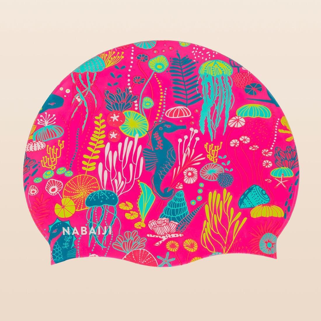 Silicone Australia Swim Cap, Fluo Pink, No Color, large image number 1