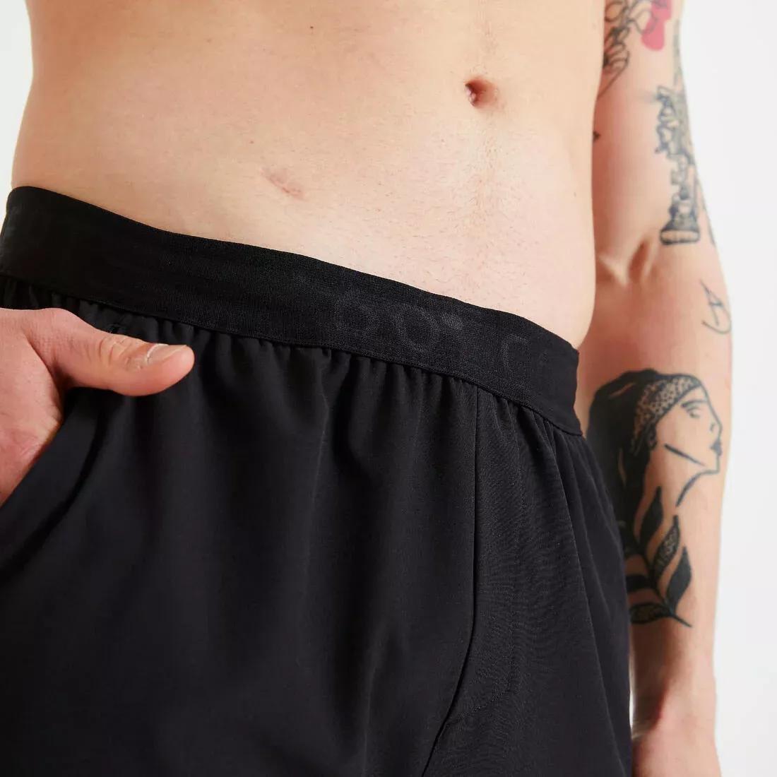 Men Breathable Slim-Fit Performance Fitness Bottoms, Black, , large image number 5