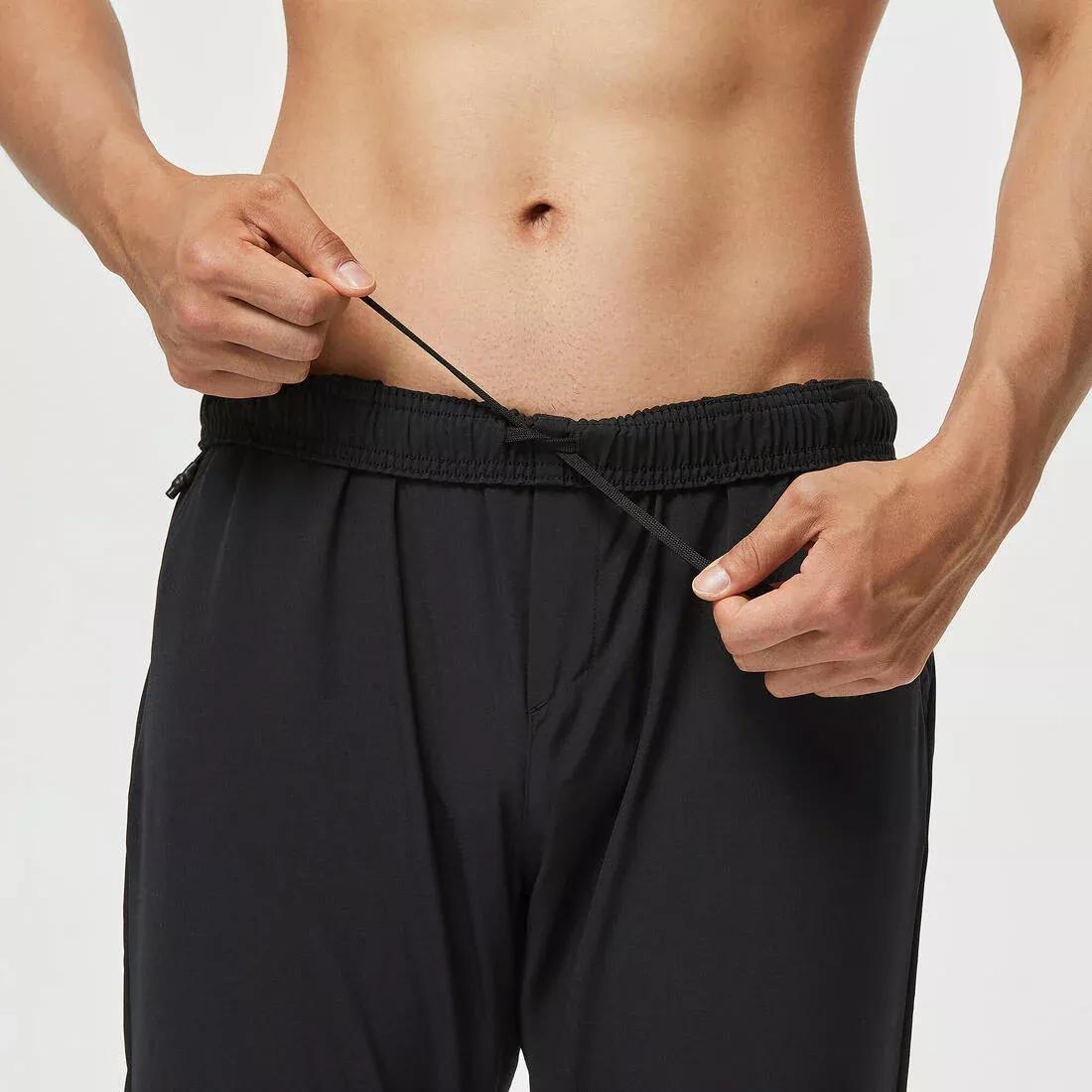 Men Breathable Slim-Fit Performance Fitness Bottoms, Black, , large image number 14