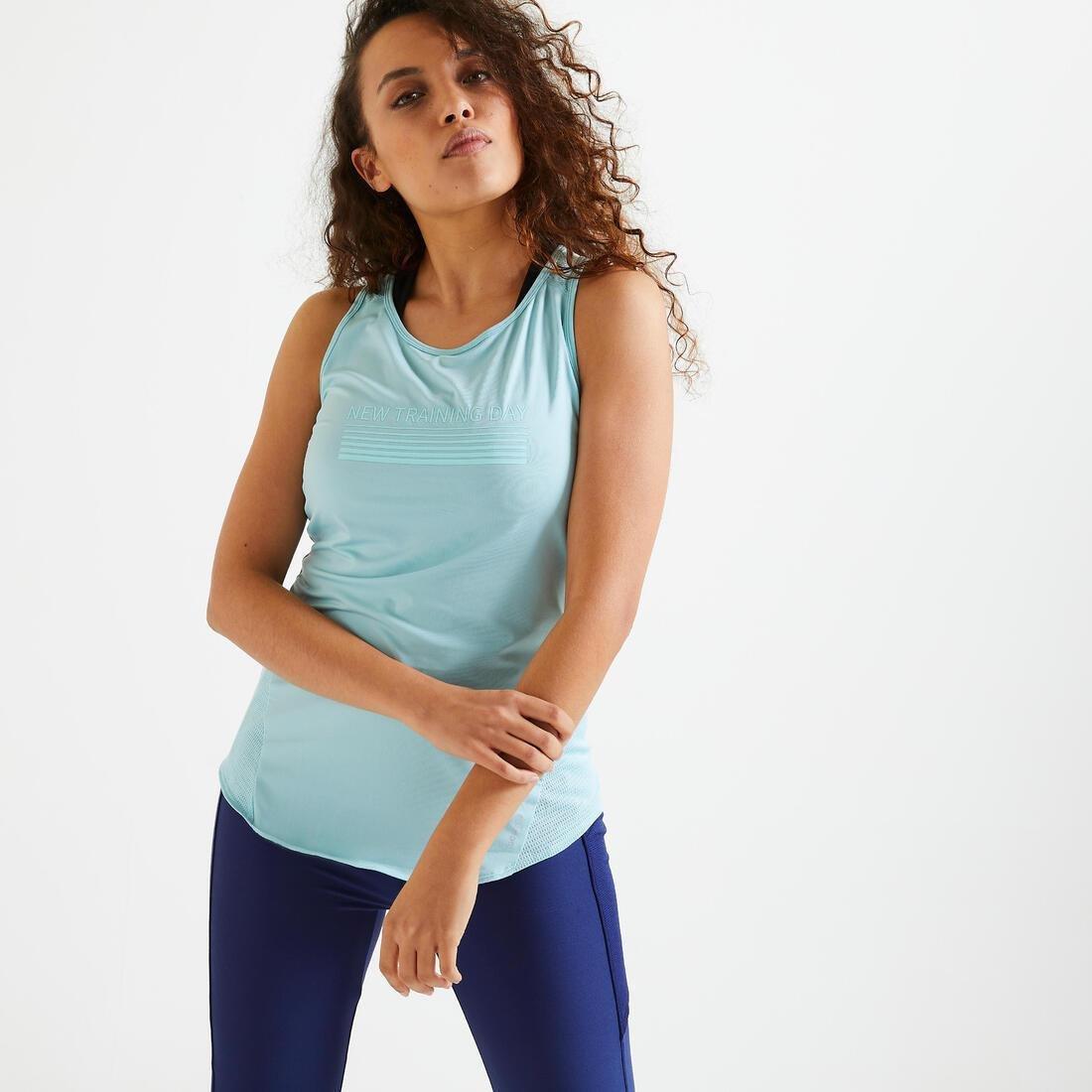 EnergyWomen's   Printed Cardio Fitness Tank Top, Blue, No Color, medium