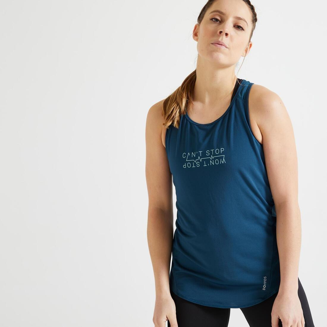EnergyWomen's   Printed Cardio Fitness Tank Top, Blue, No Color, large image number 3