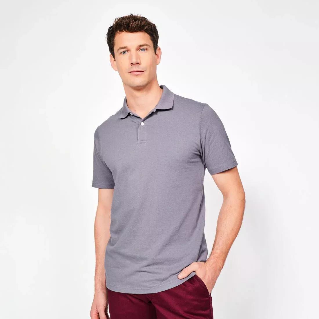 Men Golf Cotton Short Sleeve Polo Shirt - MW100, Grey, No Color, large image number 0