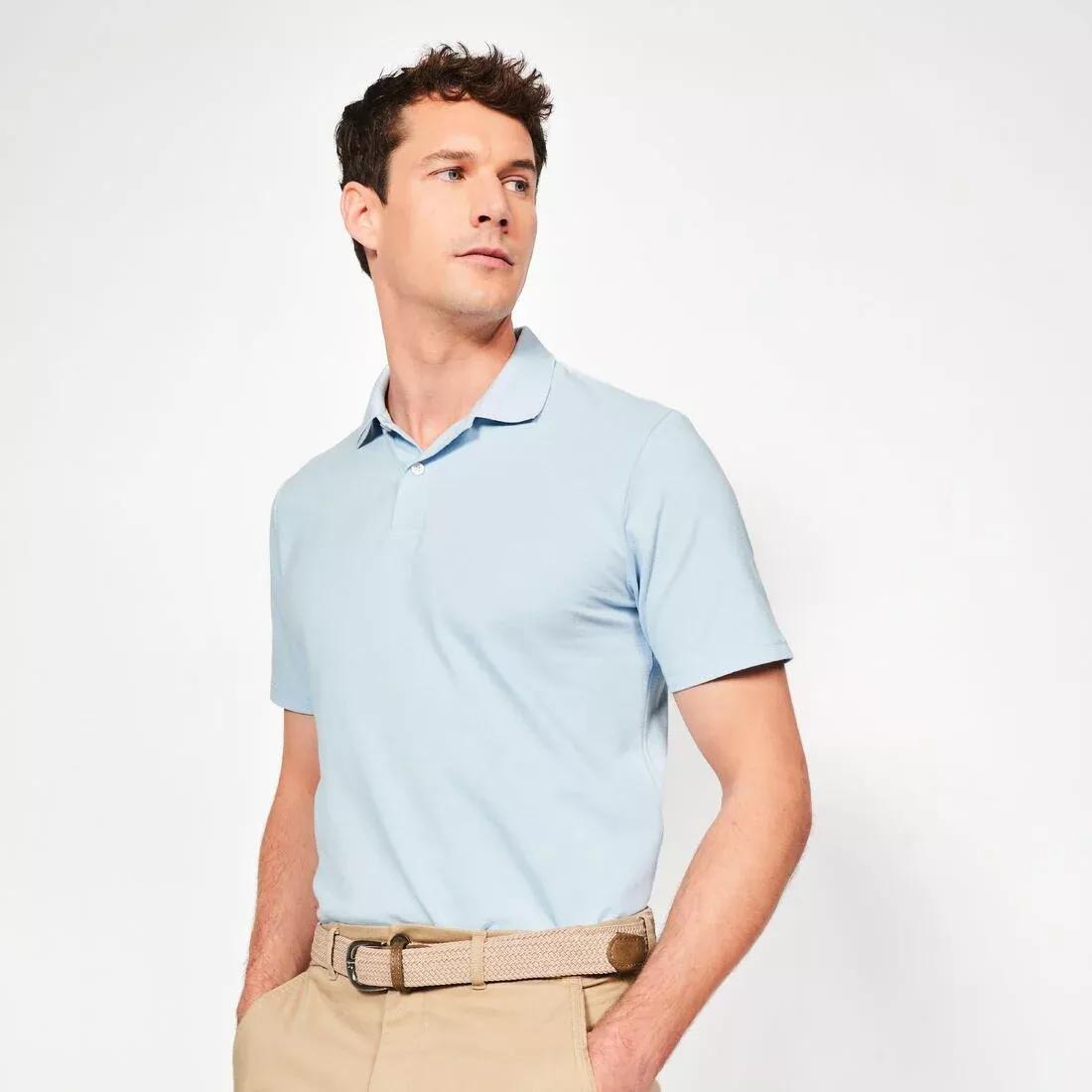 Men Golf Cotton Short Sleeve Polo Shirt - MW100, Grey, No Color, medium