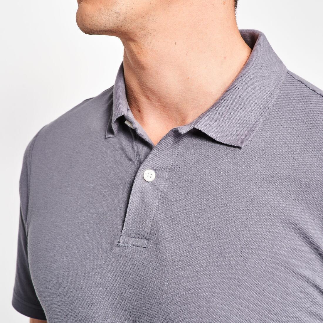 Men Golf Cotton Short Sleeve Polo Shirt - MW100, Grey, No Color, large image number 7