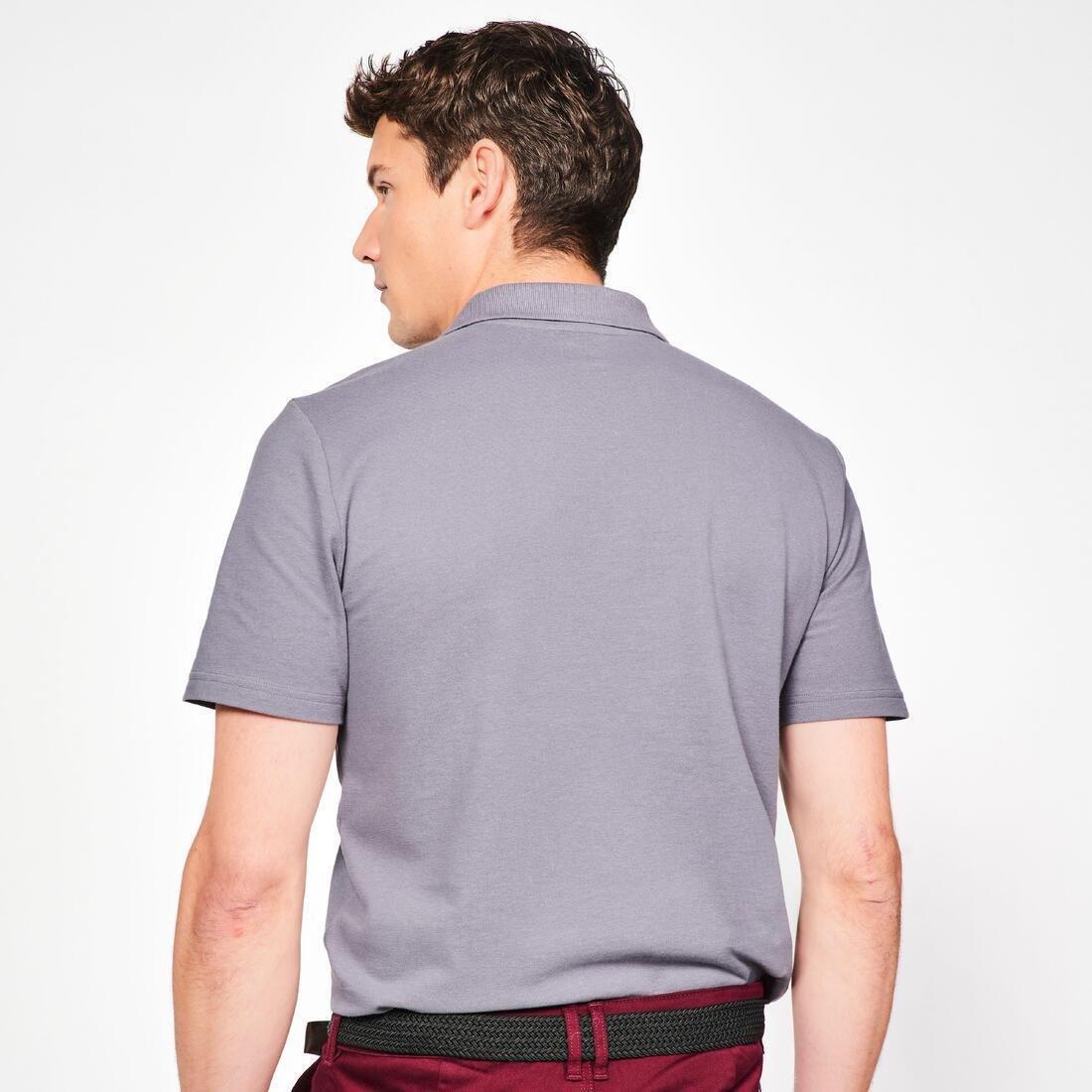 Men Golf Cotton Short Sleeve Polo Shirt - MW100, Grey, No Color, large image number 8