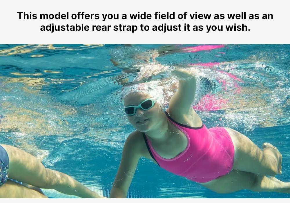 Kids Swimming Goggles Spirit Smoked Lenses, Caribbean Blue, No Color, large image number 19