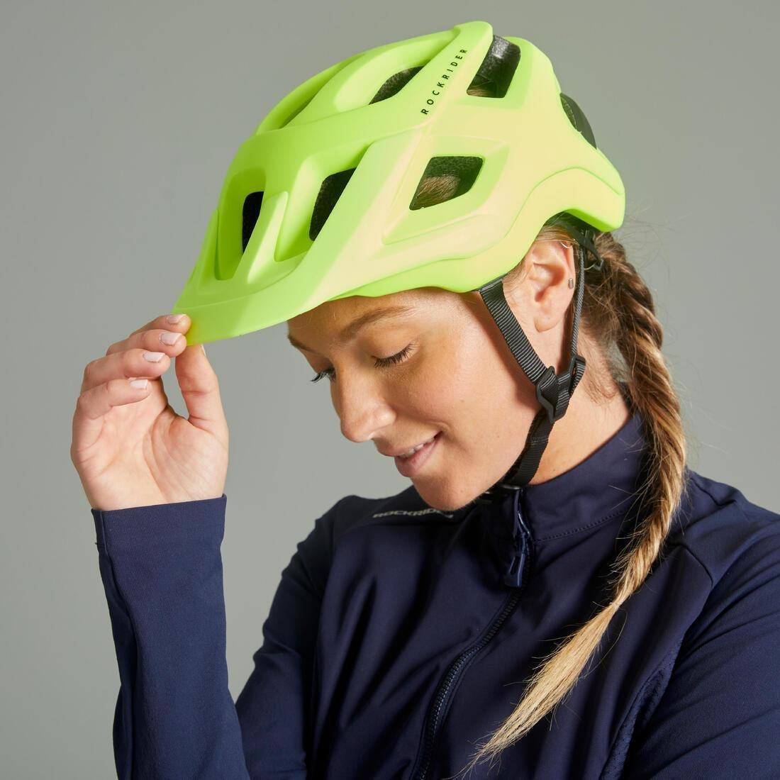 Mountain Bike Helmet St 500, Fluo Lime Yellow, No Color, medium