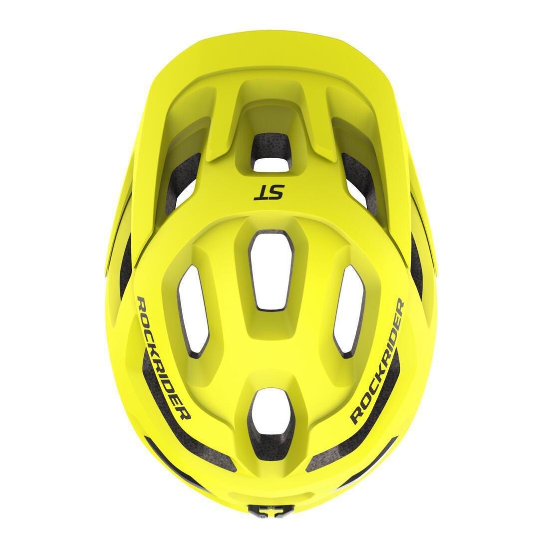 Mountain Bike Helmet St 500, Fluo Lime Yellow, No Color, medium