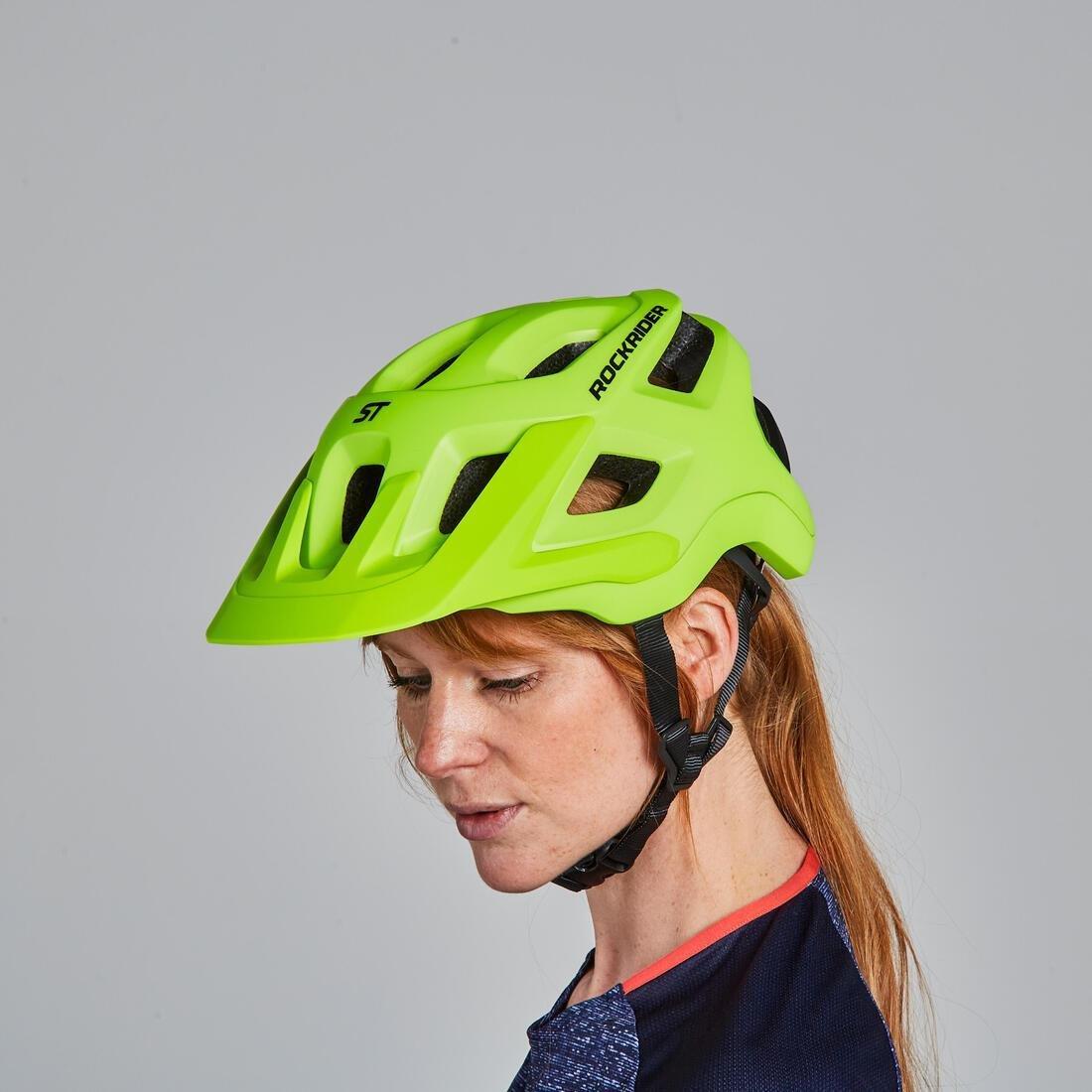 ROCKRIDER - Mountain Bike Helmet St 500, Fluo Lime Yellow