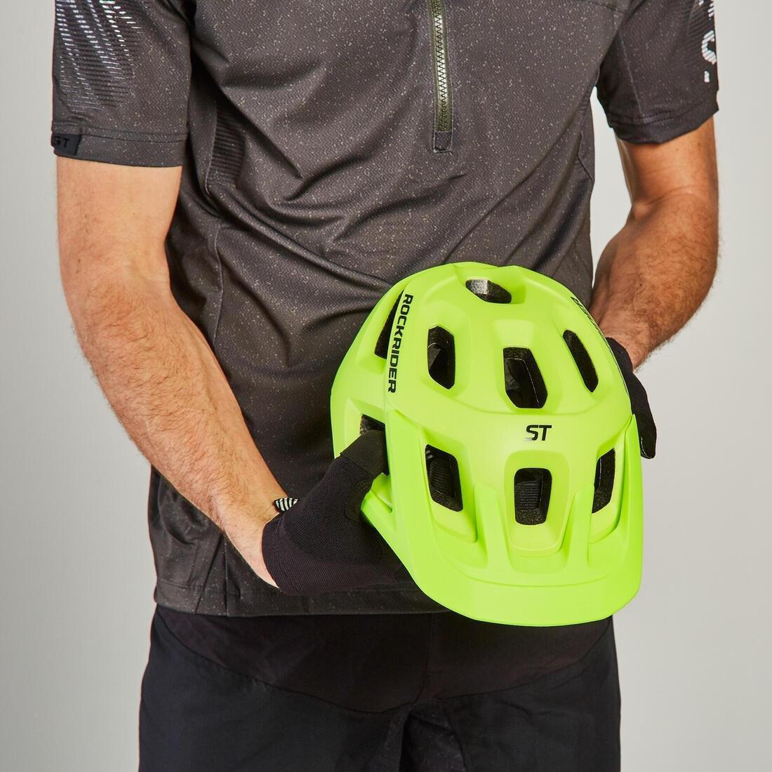 ROCKRIDER - Mountain Bike Helmet St 500, Fluo Lime Yellow