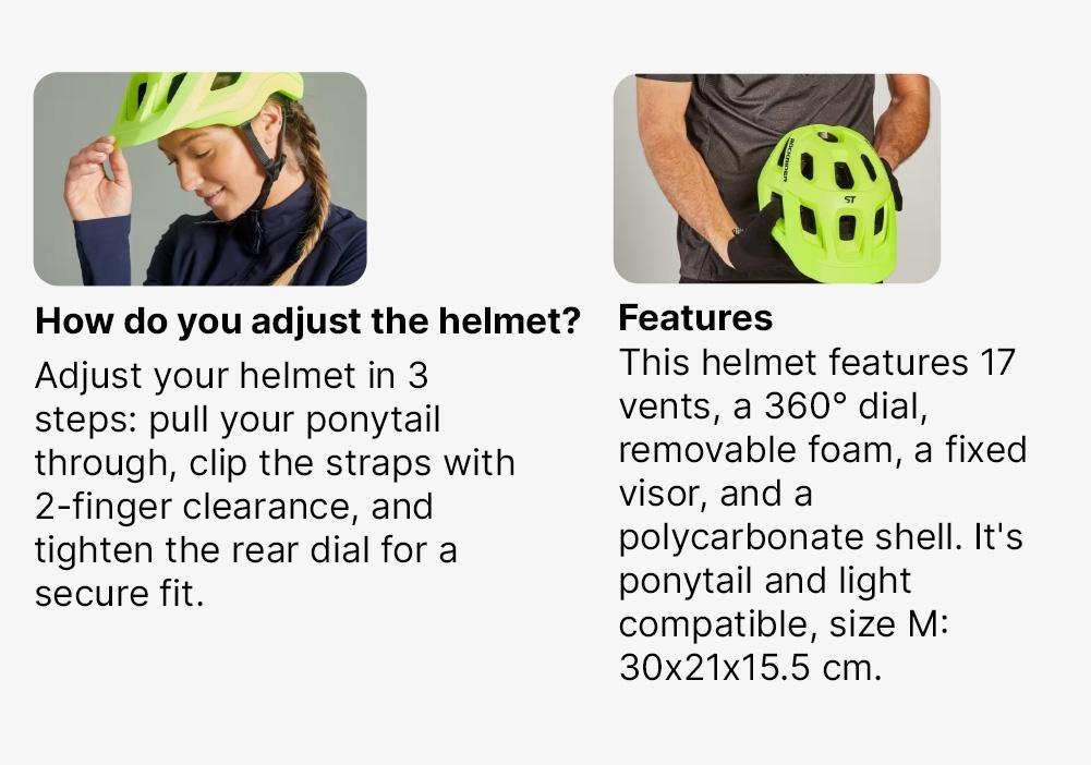 Mountain Bike Helmet St 500, Fluo Lime Yellow, , large image number 17