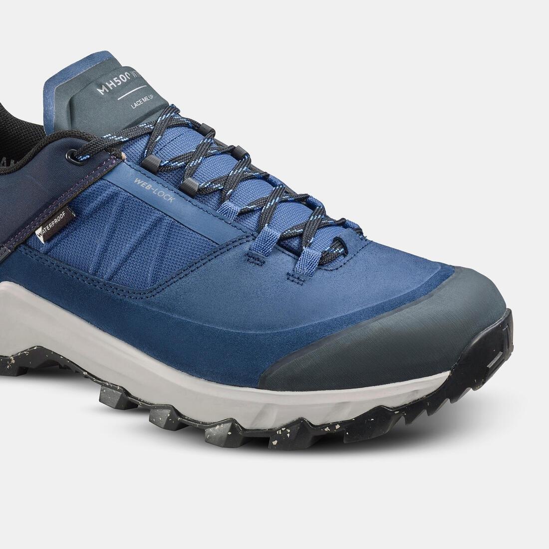 Men Waterproof Hiking Shoes - Mh500, Blue, , large image number 6