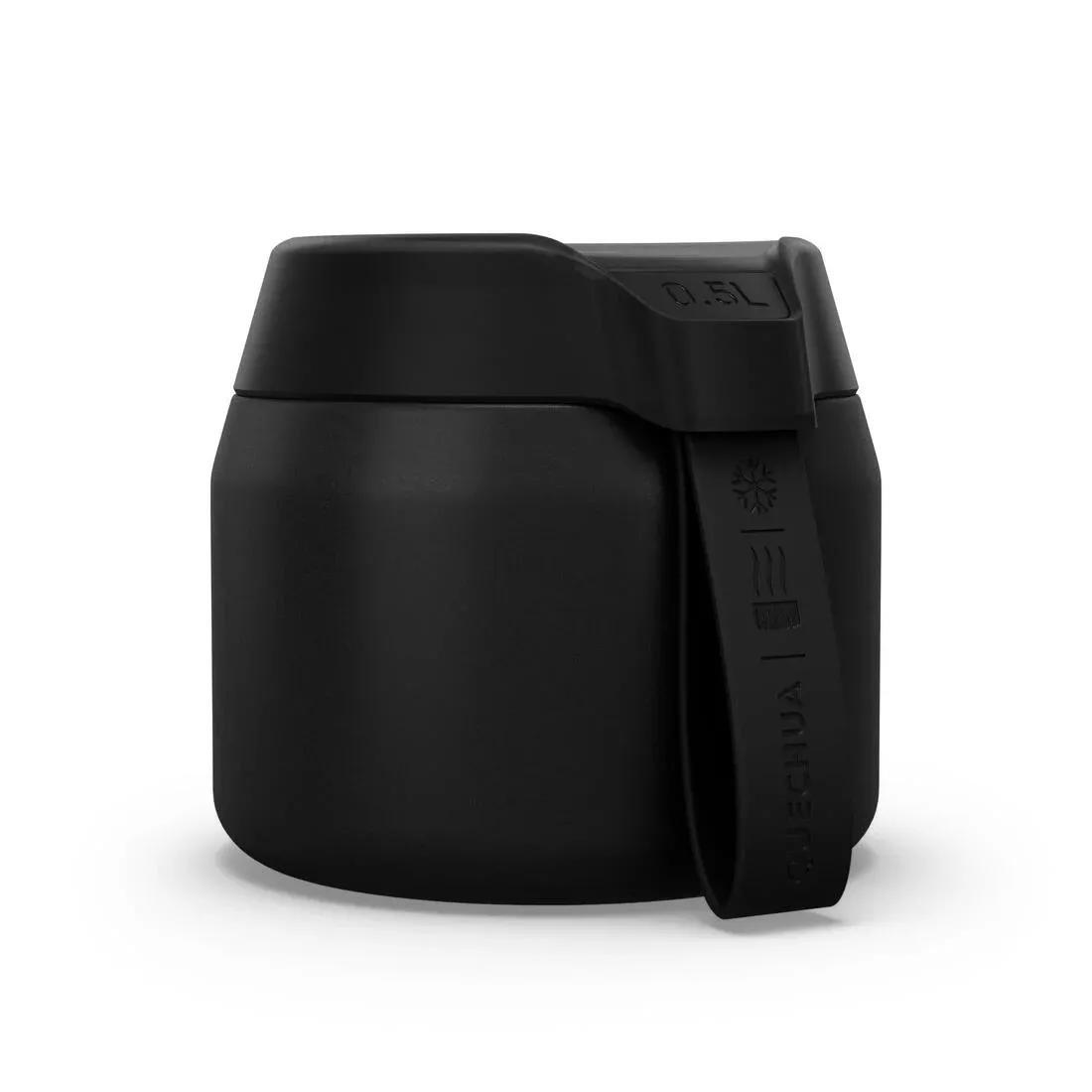 Stainless Steel Isothermal Food Box For Hiking - Mh500 0.5 L, Carbon Grey, No Color, large image number 0