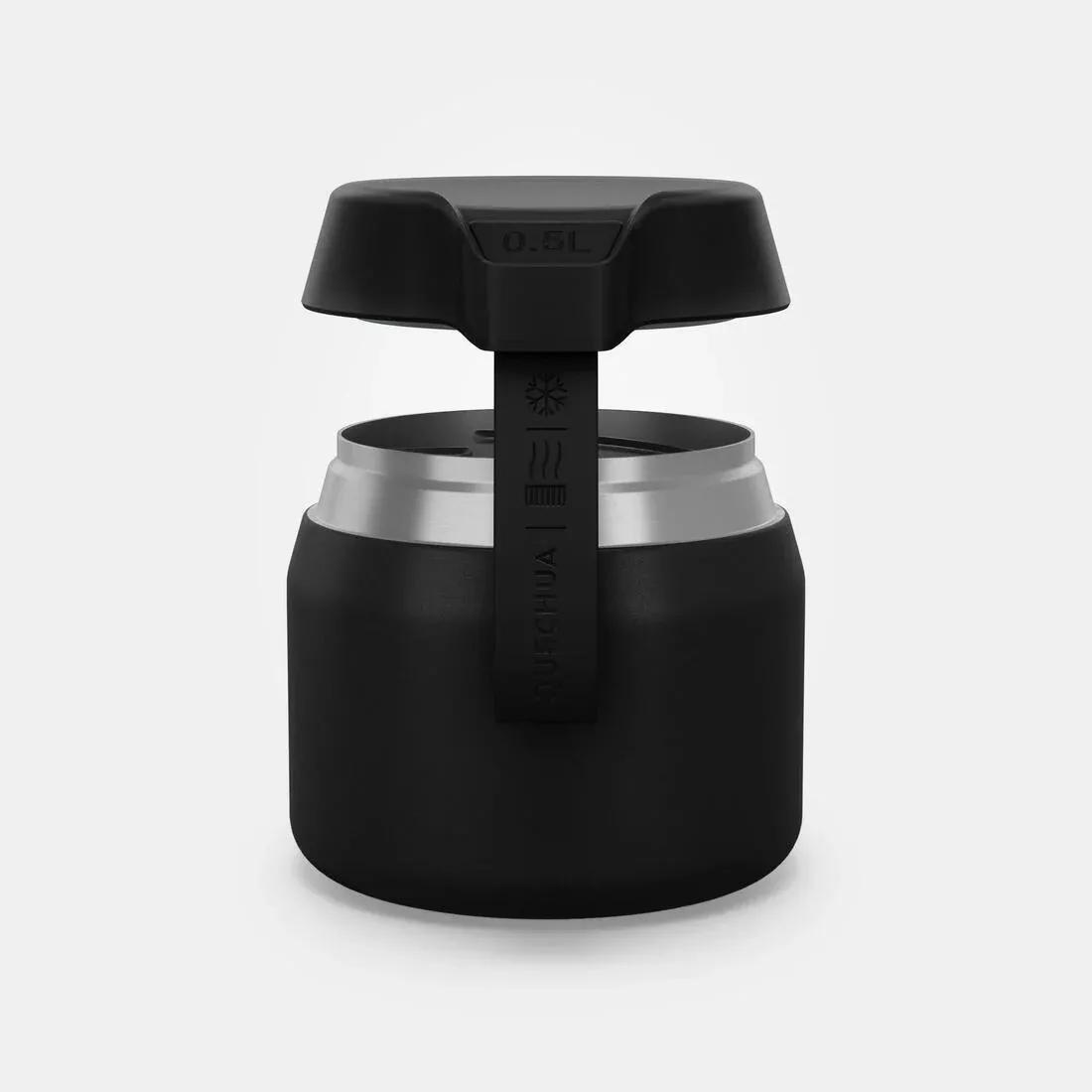 Stainless Steel Isothermal Food Box For Hiking - Mh500 0.5 L, Carbon Grey, No Color, large image number 1