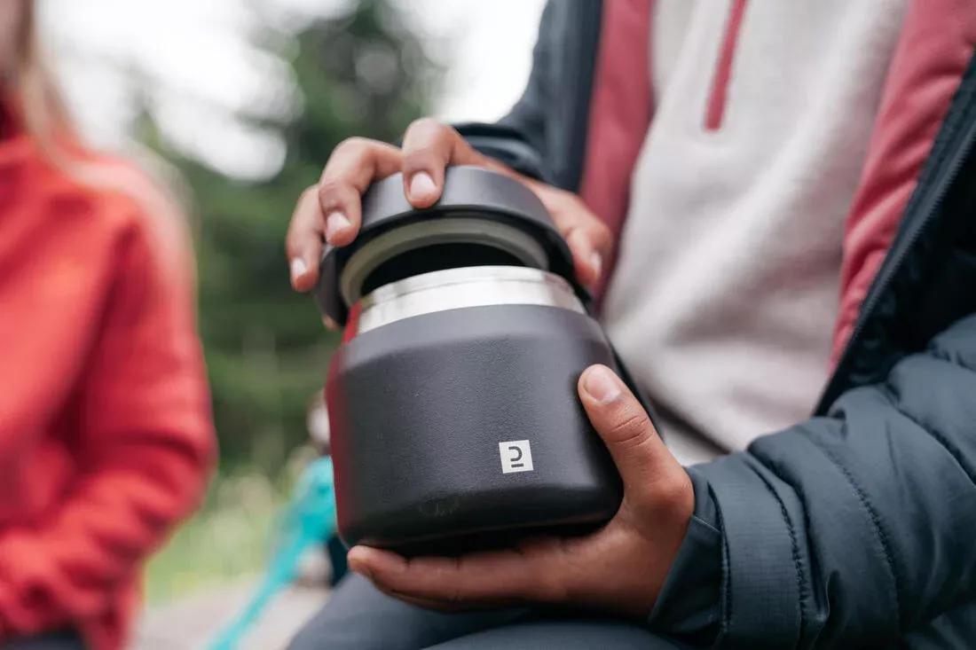 Stainless Steel Isothermal Food Box For Hiking - Mh500 0.5 L, Carbon Grey, No Color, large image number 10