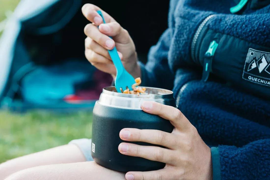 Stainless Steel Isothermal Food Box For Hiking - Mh500 0.5 L, Carbon Grey, No Color, large image number 12