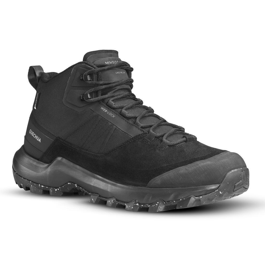 Men Waterproof Mountain Walking Shoes - Mh500 Mid, Multicolour, No Color, large image number 5