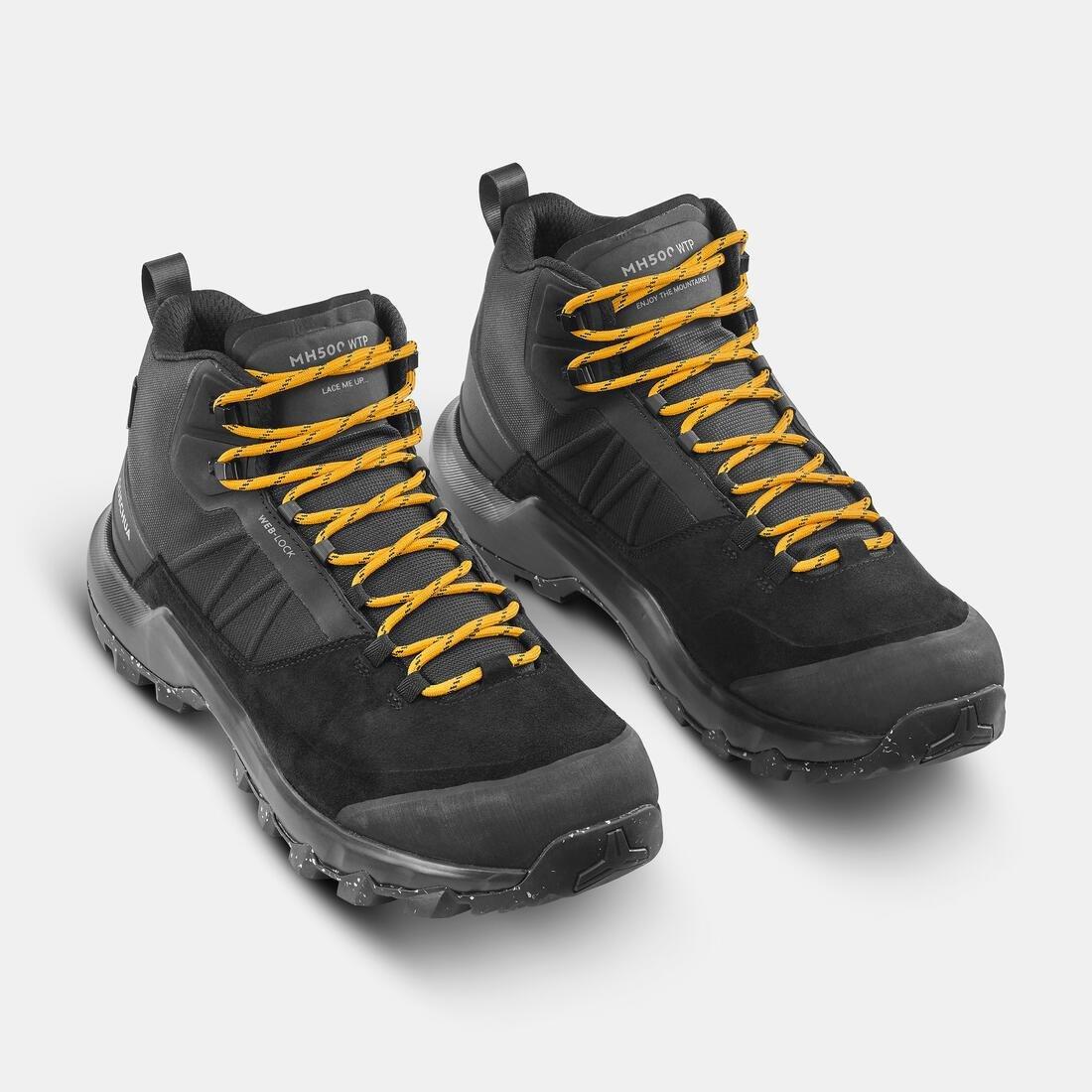 Men Waterproof Mountain Walking Shoes - Mh500 Mid, Multicolour, No Color, large image number 9