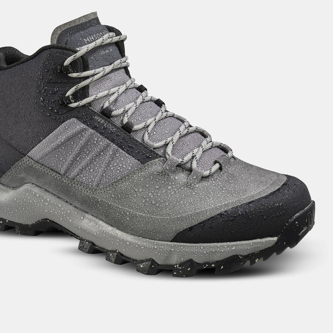 Men Waterproof Mountain Walking Shoes - Mh500 Mid, Grey, , large image number 1