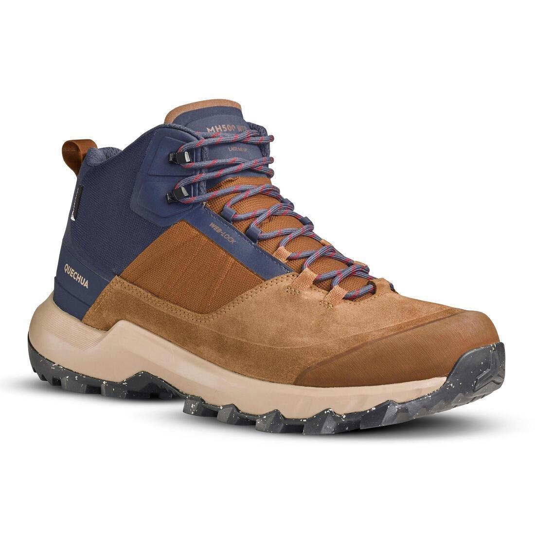 Men Waterproof Mountain Walking Shoes - Mh500 Mid, Grey, , large image number 2