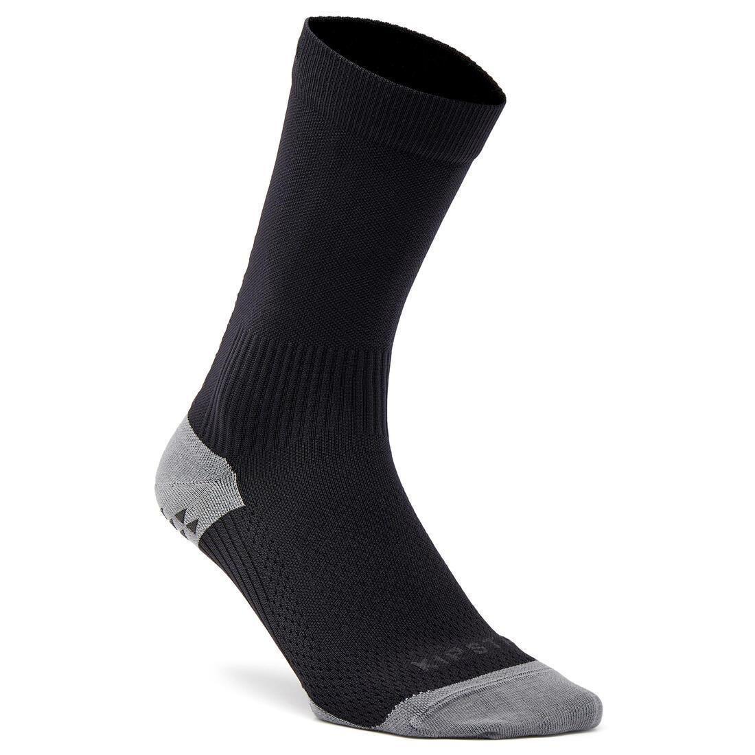 KIPSTA - Adult Short Non-Slip Football Socks Viralto Mid, Black