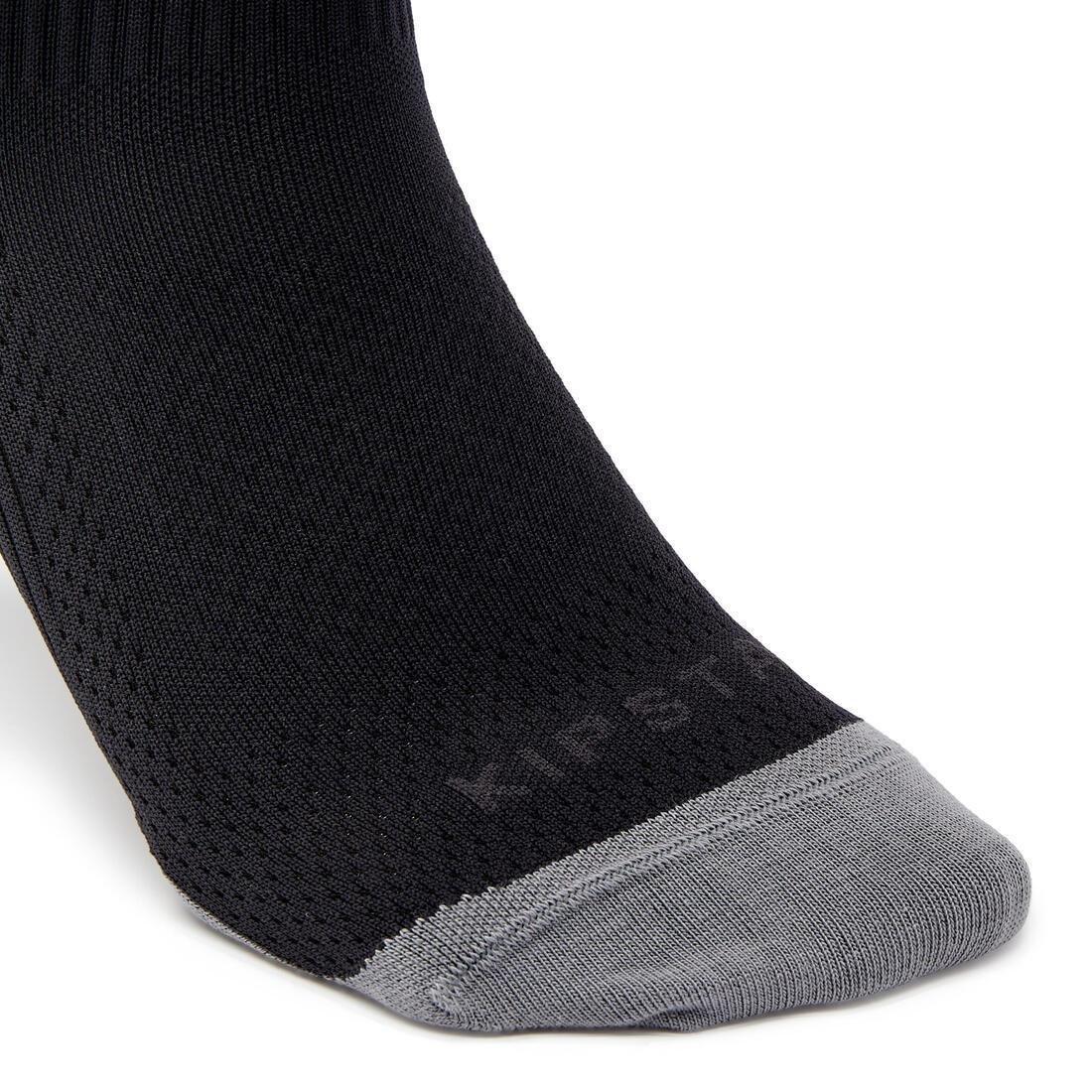 KIPSTA - Adult Short Non-Slip Football Socks Viralto Mid, Black