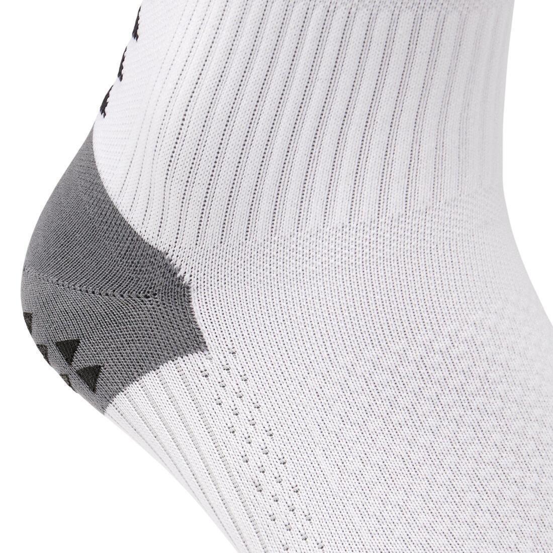 Adult Short Non-Slip Football Socks Viralto Mid, Black, No Color, large image number 6