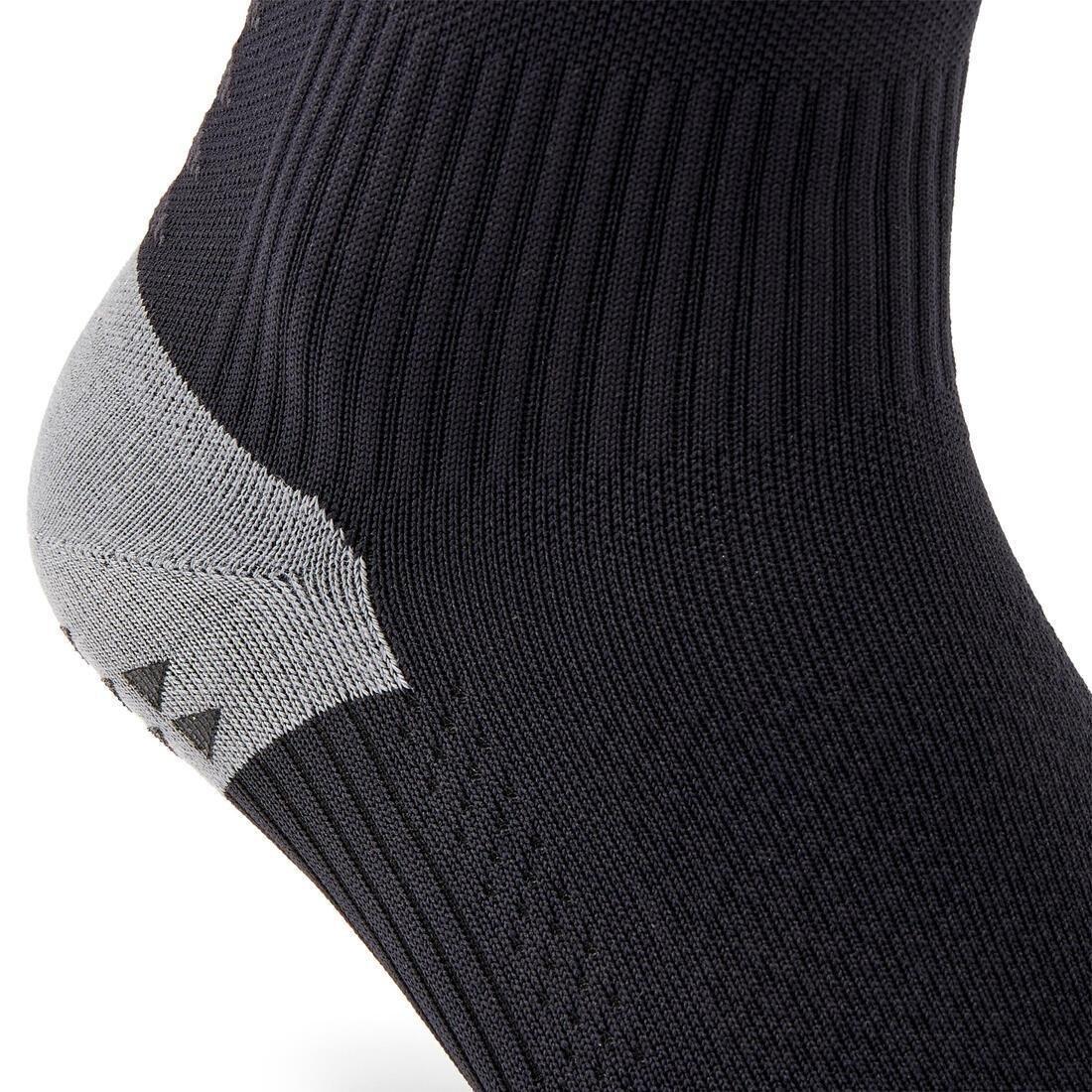 Adult Short Non-Slip Football Socks Viralto Mid, Black, , large image number 10