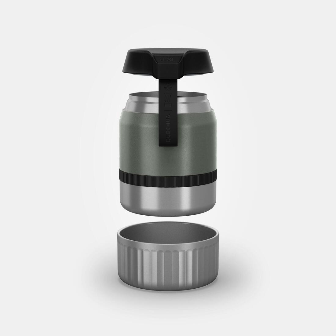 Stainless Steel Isothermal Food Box For Hiking Mh500 With Bowl, Sage Green, No Color, large image number 1