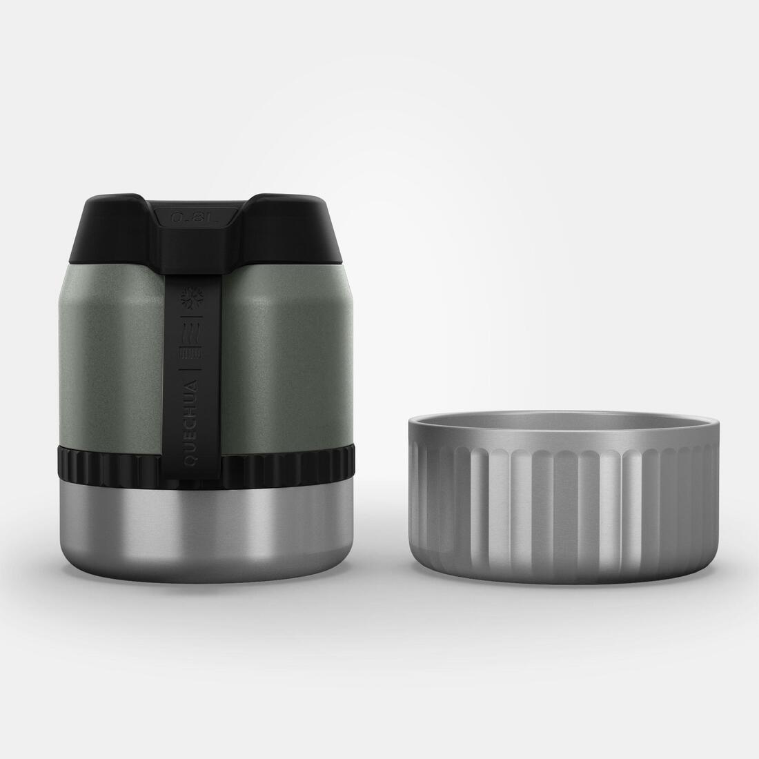 Stainless Steel Isothermal Food Box For Hiking Mh500 With Bowl, Sage Green, No Color, large image number 2