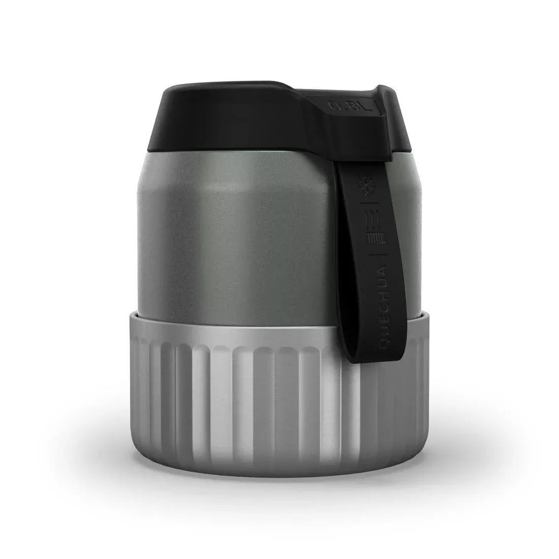 Stainless Steel Isothermal Food Box For Hiking Mh500 With Bowl, Sage Green, No Color, large image number 4