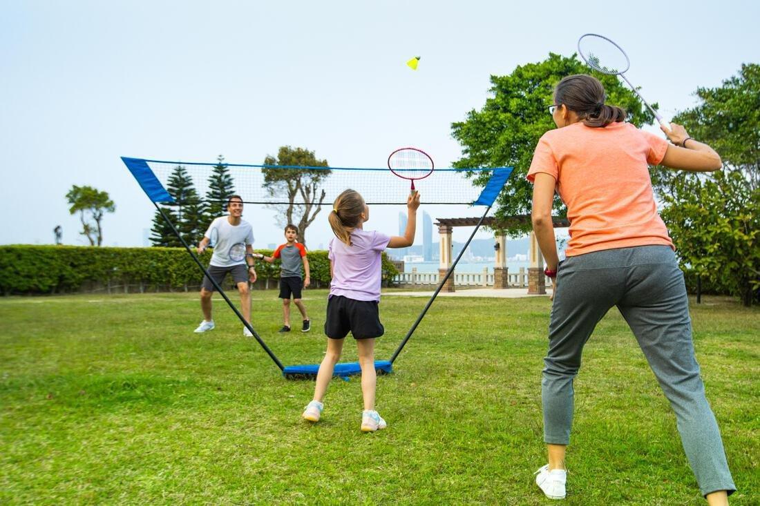 PERFLY - Badminton Easy Net Orange Pop, Fluo Pale Mango