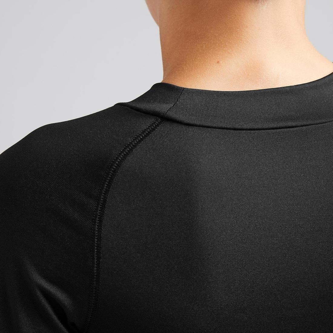 Kids Long-Sleeved Thermal Football Base Layer Top Keepcomfort 100, Black, No Color, large image number 6