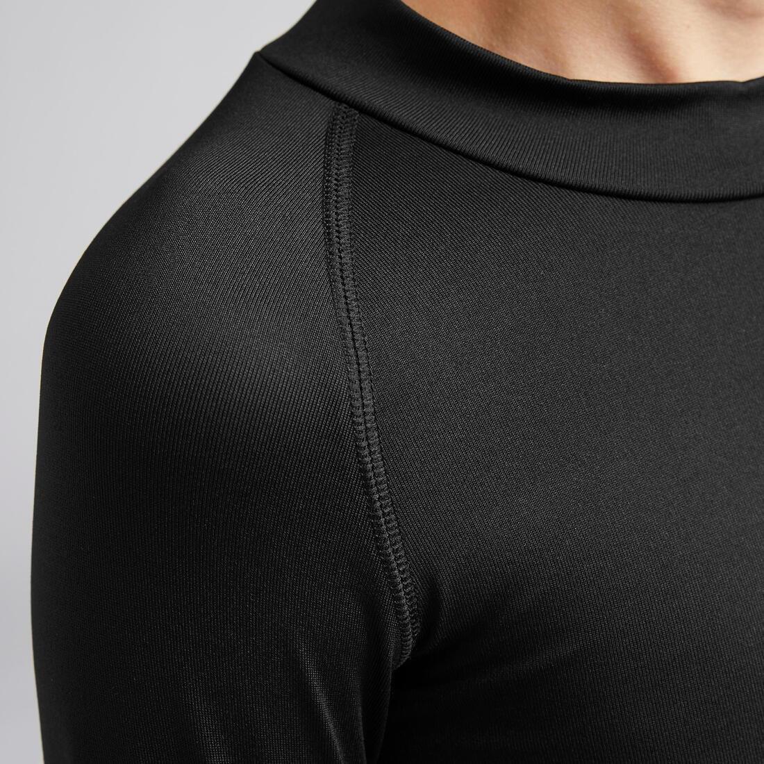 Kids Long-Sleeved Thermal Football Base Layer Top Keepcomfort 100, Black, , large image number 8