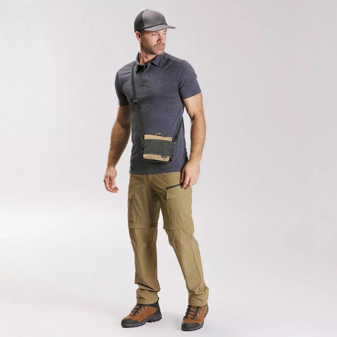 Men Multi-Pocket Travel Bag, Black, No Color, large image number 6