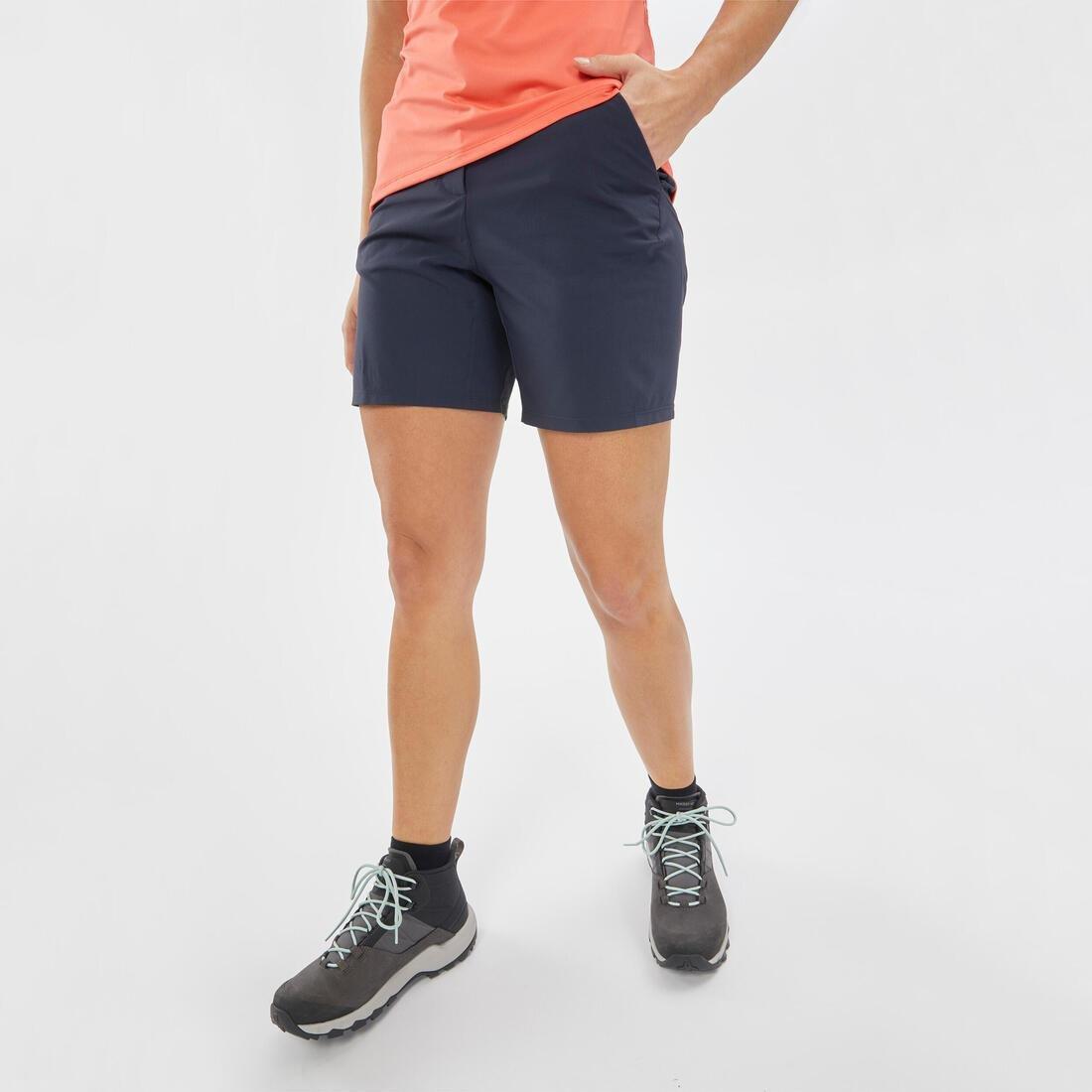 Women Mountain Walking Shorts - Mh100, Blue, , large image number 3